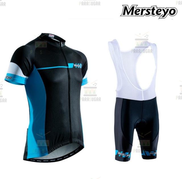 サイクリングウェア mersteyo 半袖 ブルー 2点セット 自転車 ウェア サイクルジャージ 吸汗速乾防寒 新品 インポート品【668】の通販は 7,036円