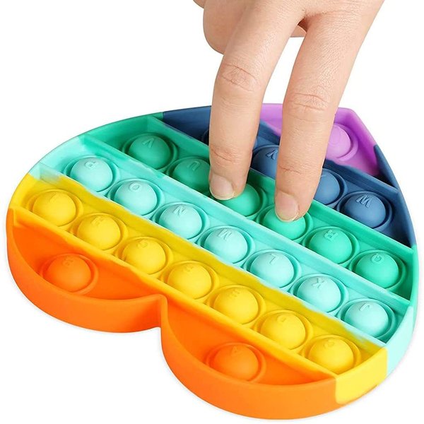 【卸売】 ストレス解消 グッズ プッシュポップ ハート(2) 50個入り プッシュポップバブル ストレス発散 知育玩具 スクイーズ玩具_1