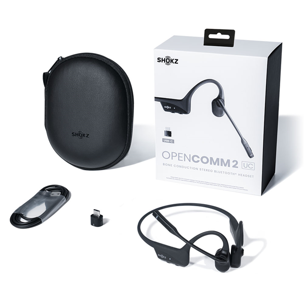 Shokz OpenComm2 UC USB-A ショックス 骨伝導ヘッドセット 骨伝導