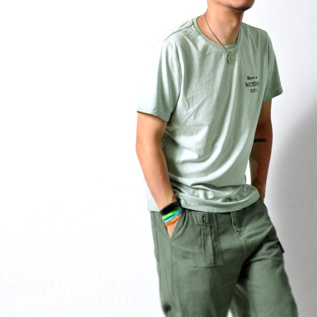 数量限定 ビンテージ加工 半袖Tシャツ メンズ ヤシの木 汚し加工