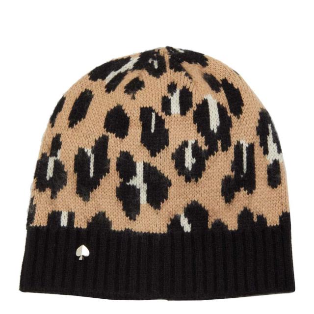 送料無料 ケイトスペード ニット帽子 ブランド レディース ヒョウ柄 ビーニー おしゃれ スクエア 楽天 KATE SPADE NEW YORKの通販は