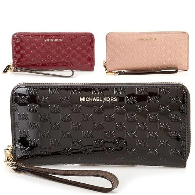 送料無料 マイケルコース 長財布 レディース 財布 ブランド ストラップ ラウンドファスナー 本革 アウトレット Michael Korsの通販は 23,595円