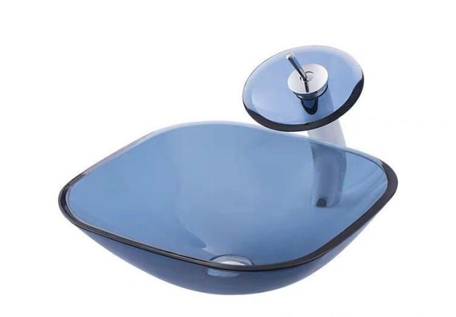 高級洗面ボウルセット 洗面ボール 手水鉢 手洗器 手洗い鉢 洗面器 蛇口 排水金具付き ．鋼化ガラス 洗面台