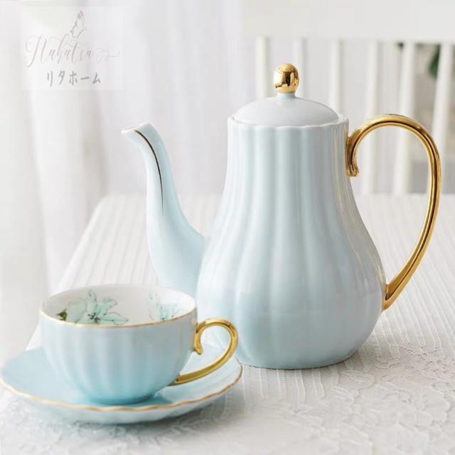 高級ティー・コーヒーカップセット カップ＆ソーサー4客セット 陶磁器ティーセット