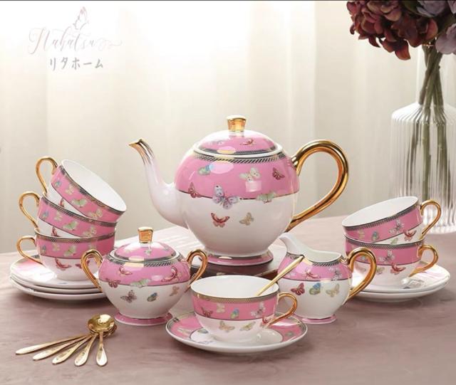 ティー・コーヒーカップセット カップ＆ソーサー6客セット 陶磁器ティーセット