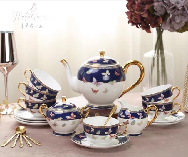 ティー・コーヒーカップセット カップ＆ソーサー6客セット 陶磁器ティーセット