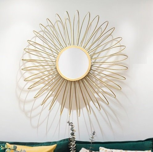 M24-2壁掛け鏡 部屋飾り 壁掛け 壁掛けミラー ウォールミラー 高級豪華鏡 鉄工芸品 アンティーク調の通販は