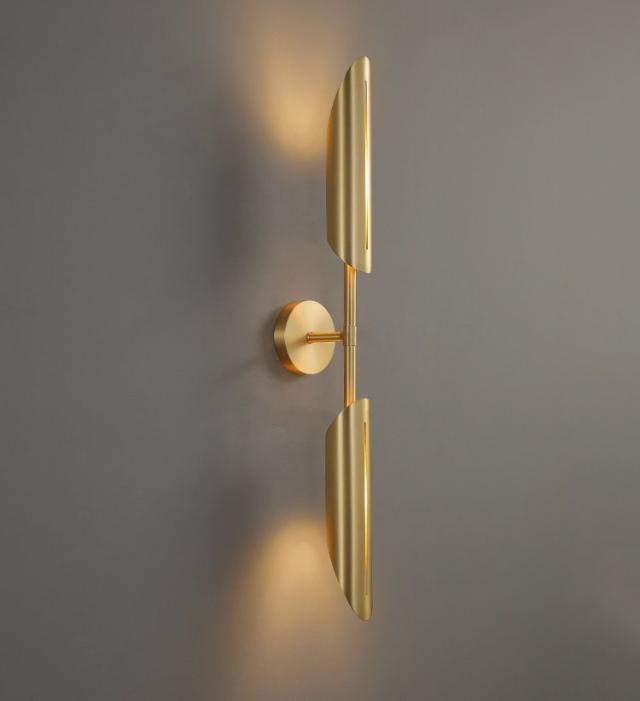 BL85-1水晶ガラス.銅壁掛け照明 壁掛け灯 インテリア照明 壁掛け灯 廊下 寝室 書斎 2灯 北欧モダン