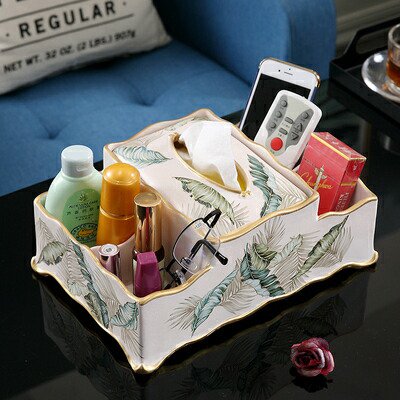 TI73-2高級感のある ．ティッシュケース 小物入れ 収納付き