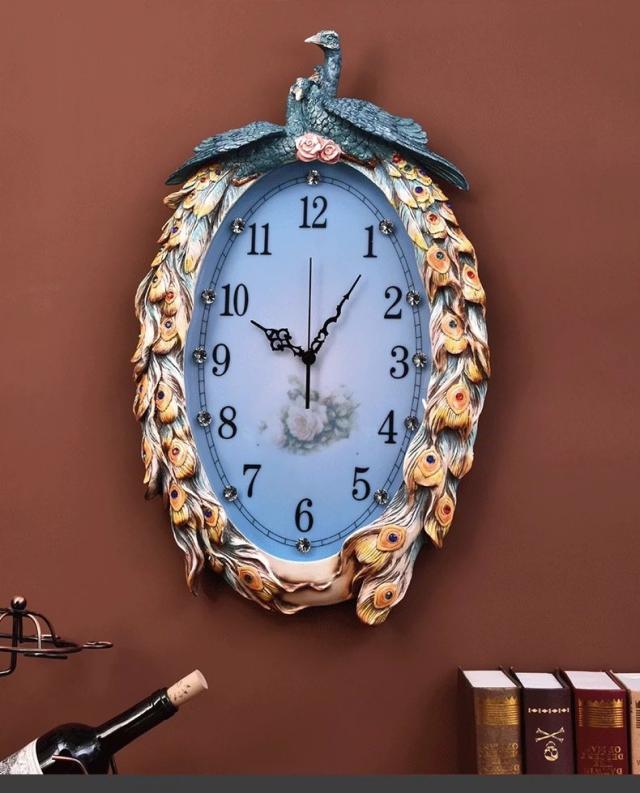 高級壁掛け時計 クロック かけ時計 掛け時計 クジャクの通販は 78,408円