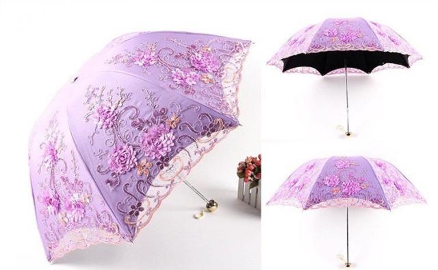 20220711-13 折り畳み傘 晴雨兼用 レディース UVカット 遮熱 刺繍 雨傘日傘 紫外線カット