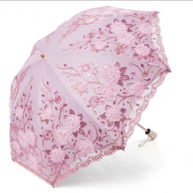 20220712-1 折り畳み傘 晴雨兼用 レディース UVカット 遮熱 刺繍 雨傘日傘 紫外線カットの通販は