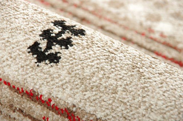 20220723-50 ウィルトンカーペット 絨毯 ウィルトン織り ベージュ ギャッベ柄 抗菌防トルコ製