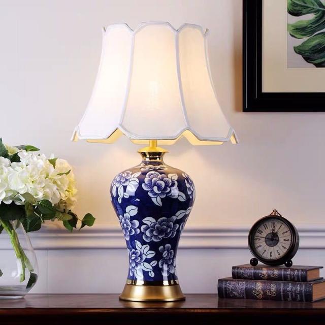 照明スタンドライト テーブルランプ デスクライト 卓上ステンド ．高級陶器ステンド