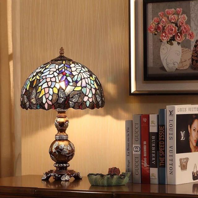 ステンドグラスランプ 卓上スタンド 豪華テーブルランプ