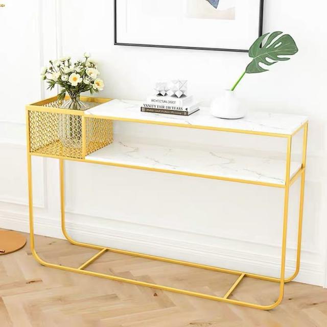 高級サイドテーブル コンソールテーブル 玄関テーブル 花台 電話台 アンティーク調デザイン人造大理石 幅100cmの通販は 176,715円