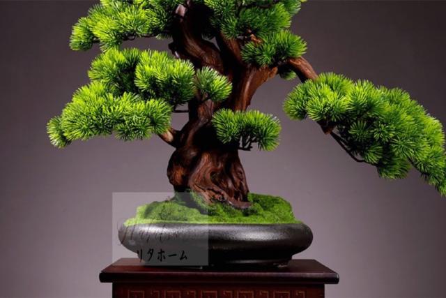 81SHOP」芸術 ．高級模造迎客松盆栽 置物 禅意迎客松盆栽装飾