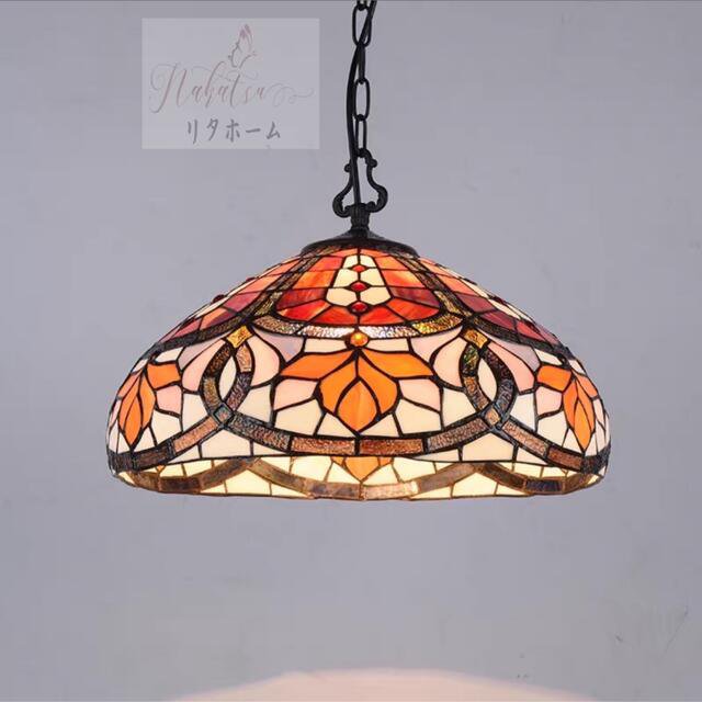 ステンドグラス ペンダントライト豪華天井照明ステンドグラスランプ工芸品 電源直結タイプの通販は 90,585円
