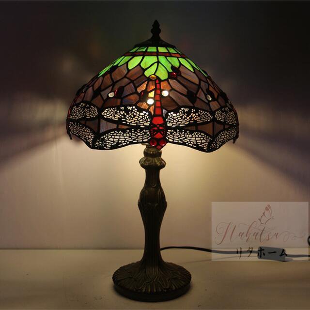 ステンガラスランプ トンボ卓上スタンド 卓上照明