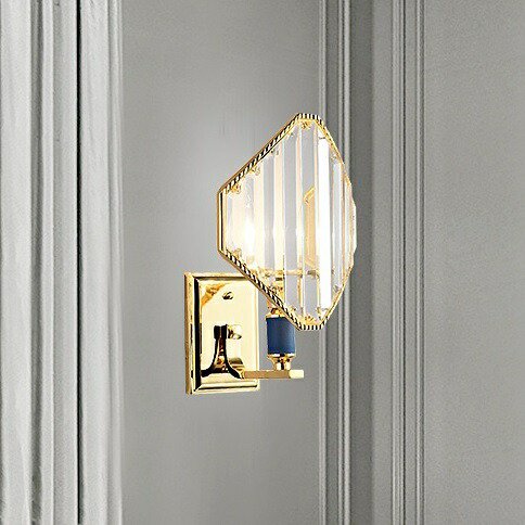 BL34-1銅.水晶ガラス壁掛け照明 壁掛け灯 インテリア照明 壁掛け灯 廊下 寝室 書斎 1灯 北欧モダン