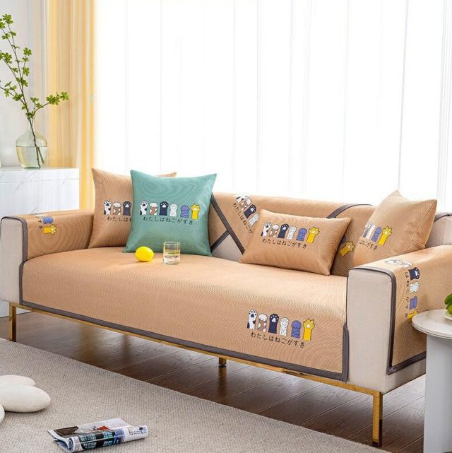 SO158夏用冷感ソファーシート ソファーカバー シーズン通用タイプ サイズオーダー可能 滑りどめ生地 1点セット 猫柄の通販は