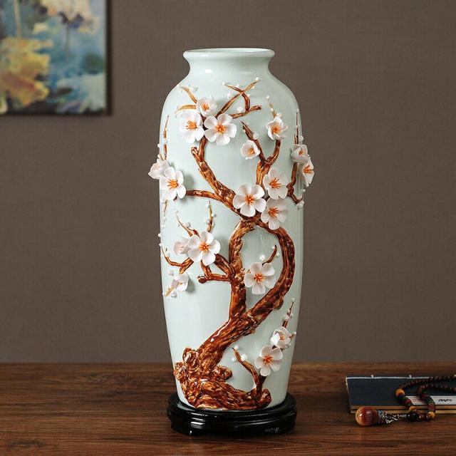 VA13-1花瓶 かびん 花器 花入れフラワーベース インテリア 雑貨 花柄 陶器