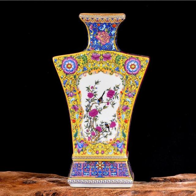 VA122花瓶 かびん 花器 花入れフラワーベース インテリア 雑貨 花柄 陶器