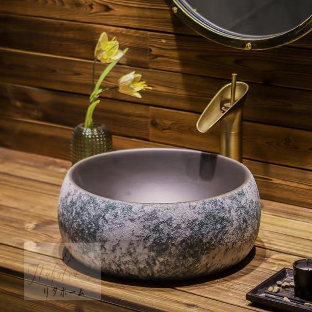 洗面台 洗面ボウルセット 陶器 洗面ボール 手水鉢 手洗器 手洗い鉢 洗面器 蛇口 排水金具付き