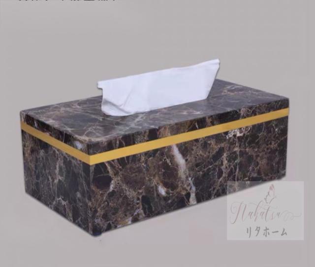 高級感のある ティッシュケース 大理石調 その他インテリア・寝具 