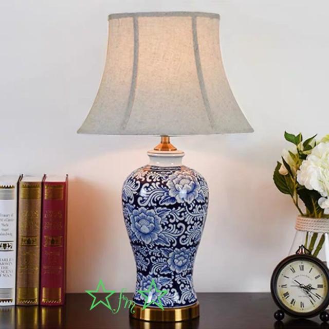 大型照明スタンドライト テーブルランプ デスクライト 卓上ステンド 高級陶器スタンド 高さ67cmの通販は