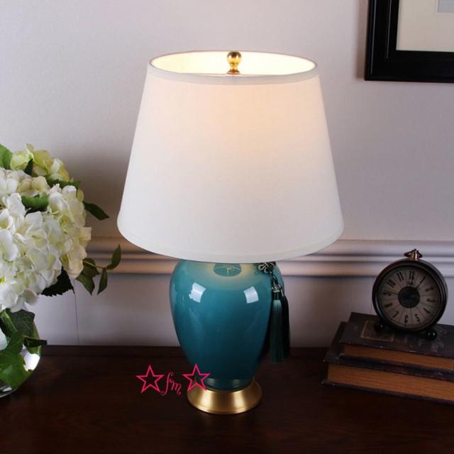 照明スタンドライト テーブルランプ デスクライト． 高級陶器卓上ステンド 高さ60cm