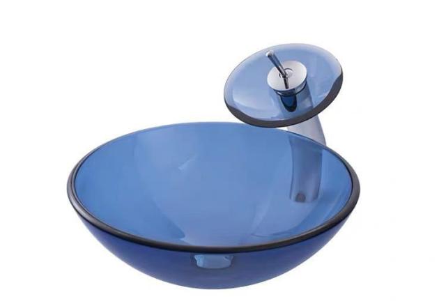 高級洗面ボウルセット 洗面ボール 手水鉢 手洗器 手洗い鉢 洗面器 蛇口 排水金具付き 鋼化ガラス． 洗面台