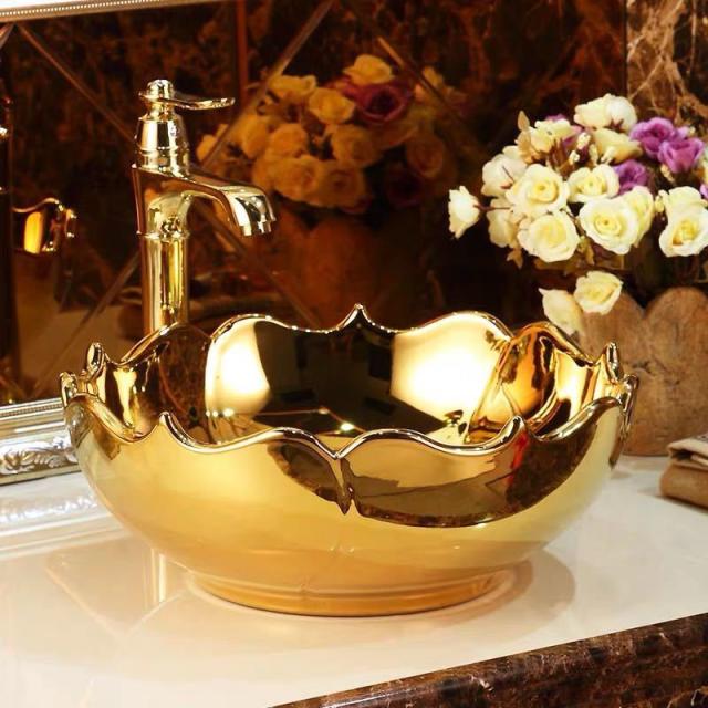 豪華洗面台 洗面ボウルセット 洗面ボール 陶器 手水鉢 手洗器 手洗い鉢 洗面器 蛇口 排水金具付き