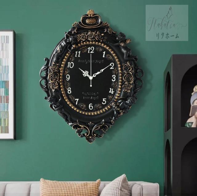 高級感クロック 壁掛け時計 かけ時計 姫系雑貨 薔薇の通販は 37,570円