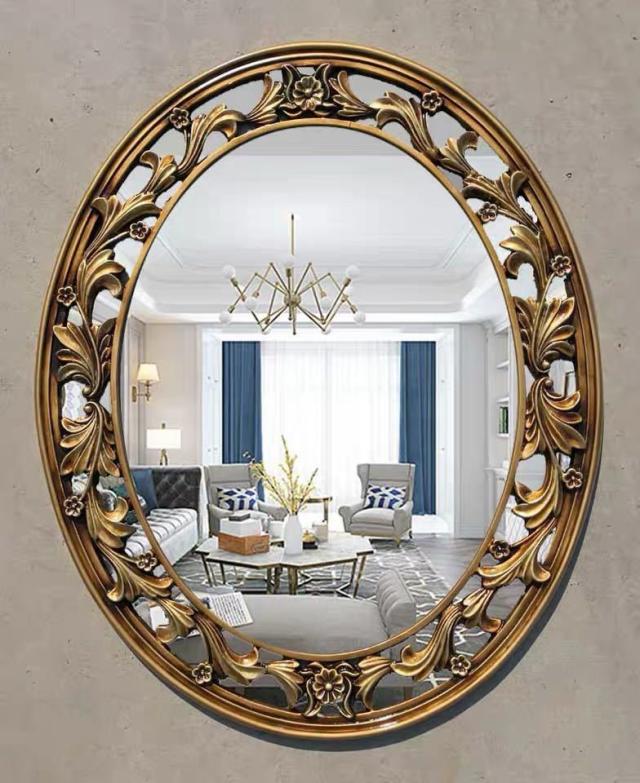 壁掛け鏡 壁掛け ．壁掛けミラー ウォールミラー 61x75cm 高級豪華鏡 アンティーク調