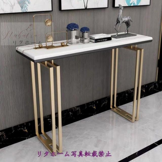 高級人造大理石サイドテーブル ．電話台 コンソールテーブル 花台 玄関テーブル アンティーク調デザイン 幅80cm デザイン変更可能