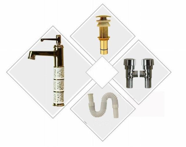 0121F197豪華洗面ボウルセット陶器洗面台 トイレ 手水鉢 手洗器 手洗い