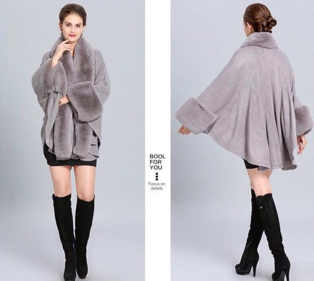 毛皮風ミンクケープ ．ファーショール ファーストール ポンチョ ボレロ
