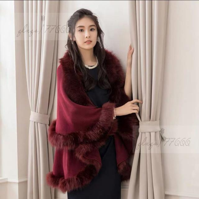 毛皮風ミンクケープ ．ファーショール ファーストール ポンチョ ボレロ ストールの通販は 16,238円