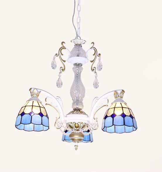 ステンドグラス．ペンダントライト豪華天井照明ステンドグラスランプ ガラス工芸品 電源直結タイプ