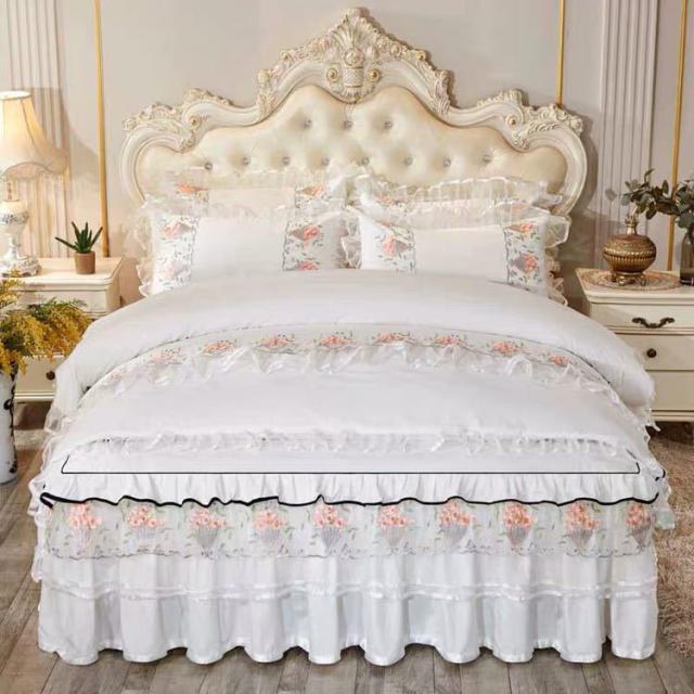 ベッド用品4点セット掛け布団カバー 枕カバー ベッドパッド ワイドダブルサイズ