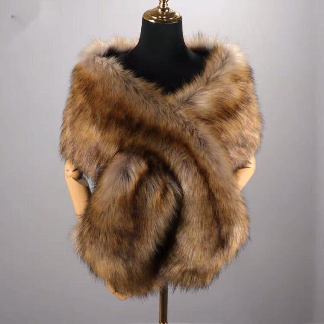 毛皮風ミンクケープ ．ファーショール ファーストール ポンチョ ボレロ ストール