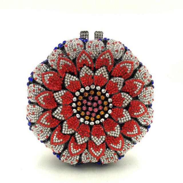 豪華パーティーバッグ キラキラ ストーンBAG クラッチバッグ レディース ラインストーンクラッチバッグ 向日葵型
