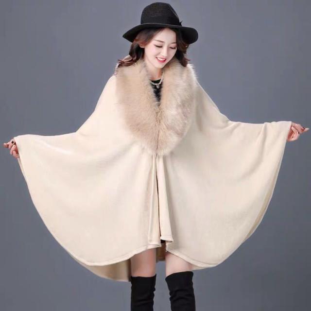 毛皮風ミンクケープ ．ファーショール ファーストール ポンチョ ．
