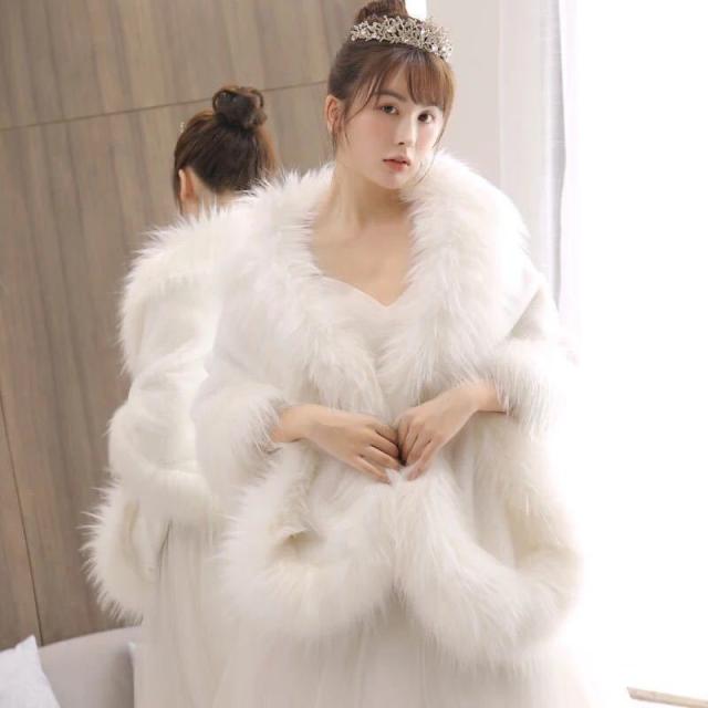 毛皮風ミンクケープ ファーショール ファーストール ポンチョ