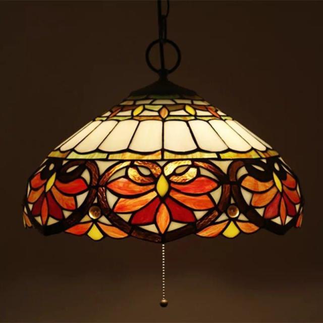 ステンドグラス．ペンダントライト豪華天井照明ステンドグラスランプ
