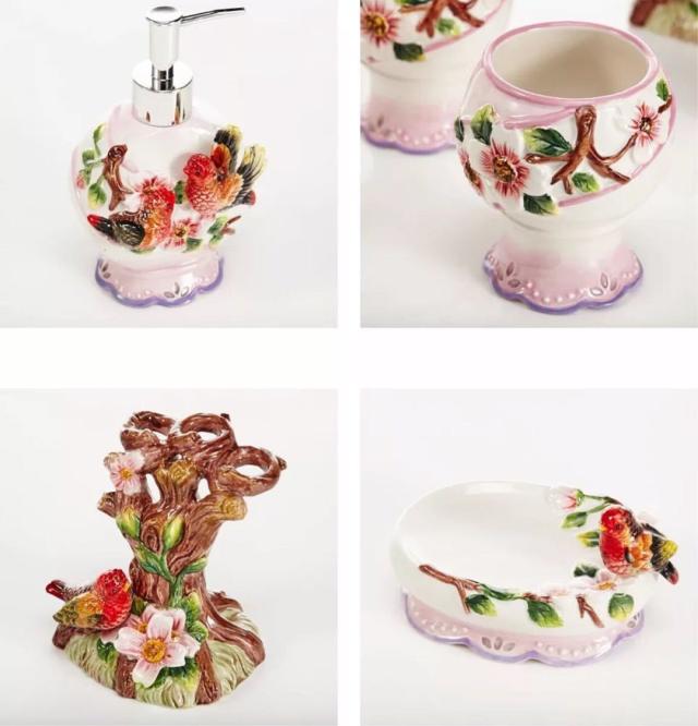 バスルームセット 5点セット ソープディスペンサー 歯ブラシスタンド 石鹸置き コップ 洗面所 収納 ．