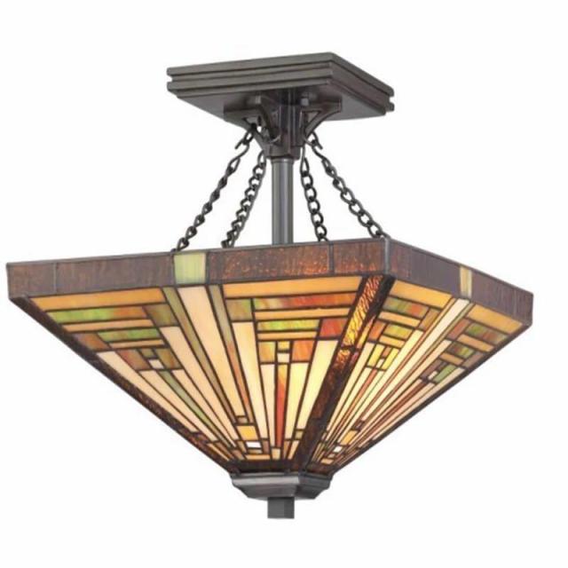 ステンドグラス．ペンダントライト豪華天井照明ステンドグラスランプ ガラス工芸品 電源直結タイプ