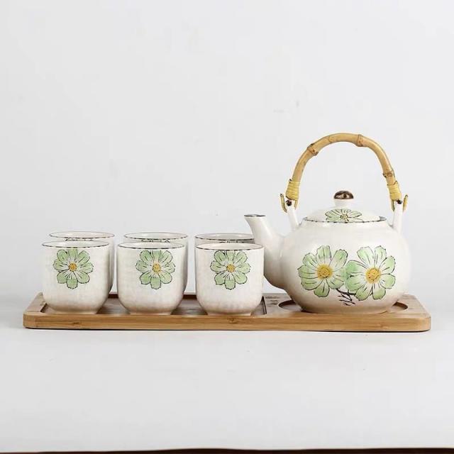 6客茶器揃 湯呑 急須 ポット 茶器セット ティーセット．