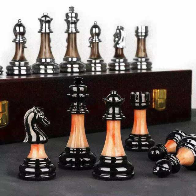 チェスセット チェス盤 駒 ボードゲーム アンティーク 折り畳み盤 高級感｜au PAY マーケット